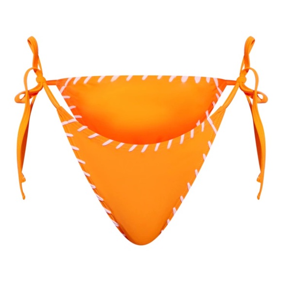 Pretty Little Thing, Orange With Pink Twisted Trim Triangle Bikini, NWT. - Picture 5 of 5